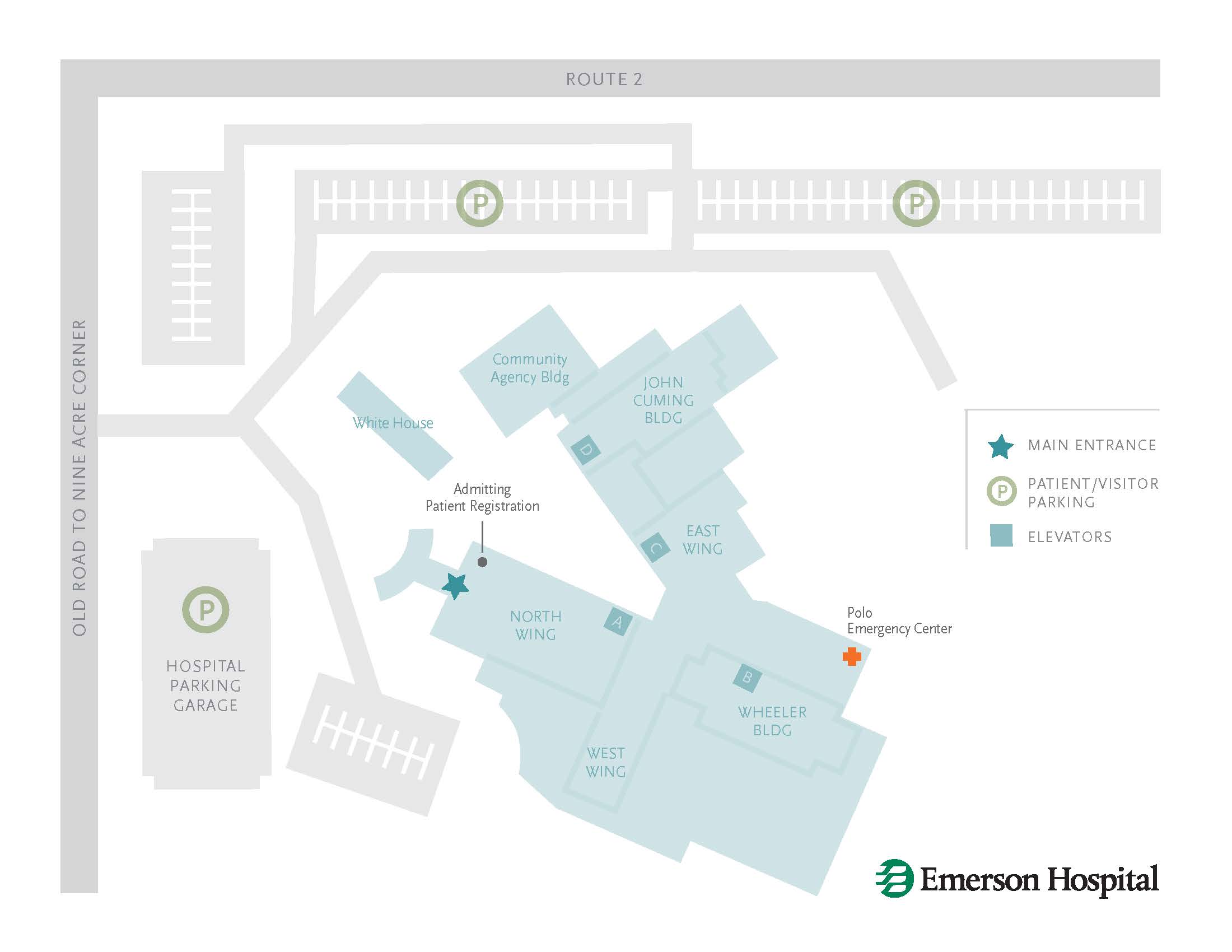 Emerson Hospital Campus Map